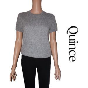 Quince Mongolian Cashmere Tee NWT Gray Med